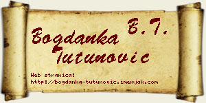 Bogdanka Tutunović vizit kartica